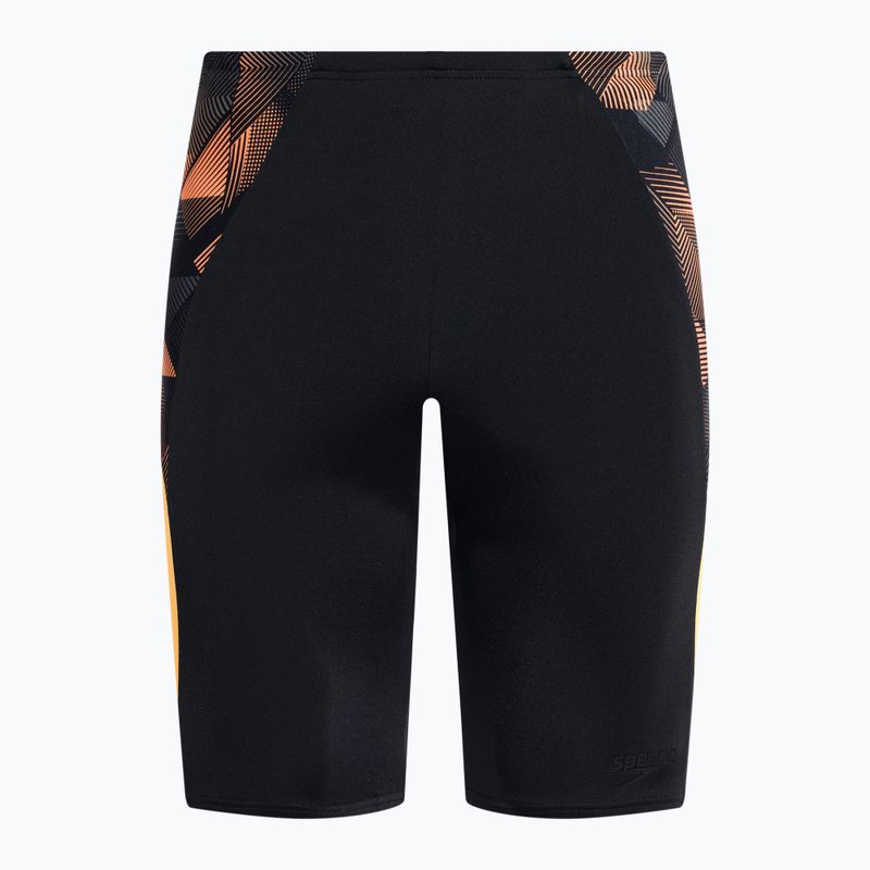 Speedo ECO Endurance+ Splice slip de înot pentru bărbați negru și portocaliu 68-13444