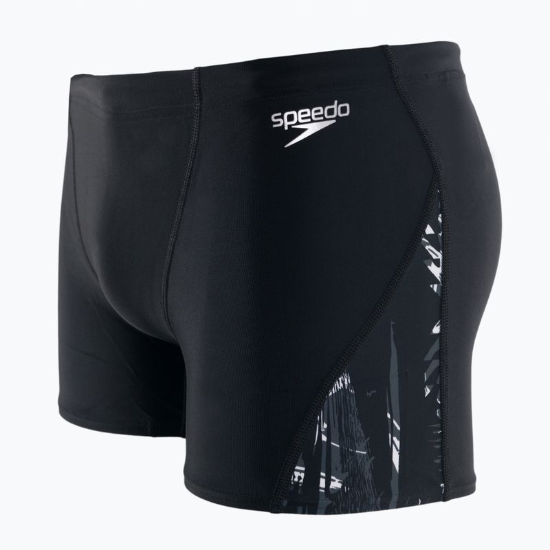 Speedo pentru bărbați Speedo Allover V-Cut Aquashort H223 slip de înot alb-negru 68-11366H223 3