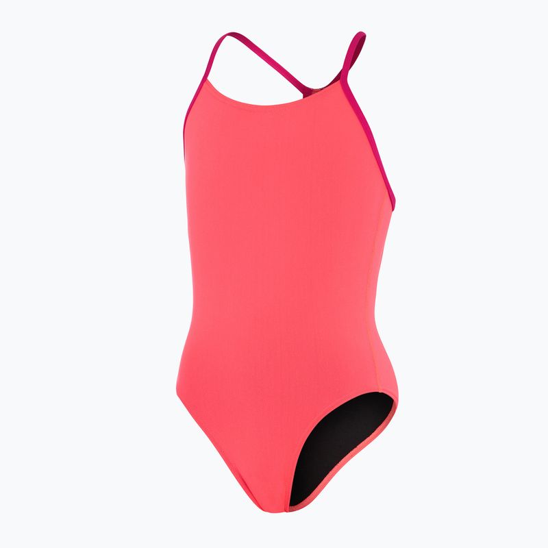 Speedo Lane Lane Line Back Solid roz 68-13441 costum de baie o piesă pentru copii 4