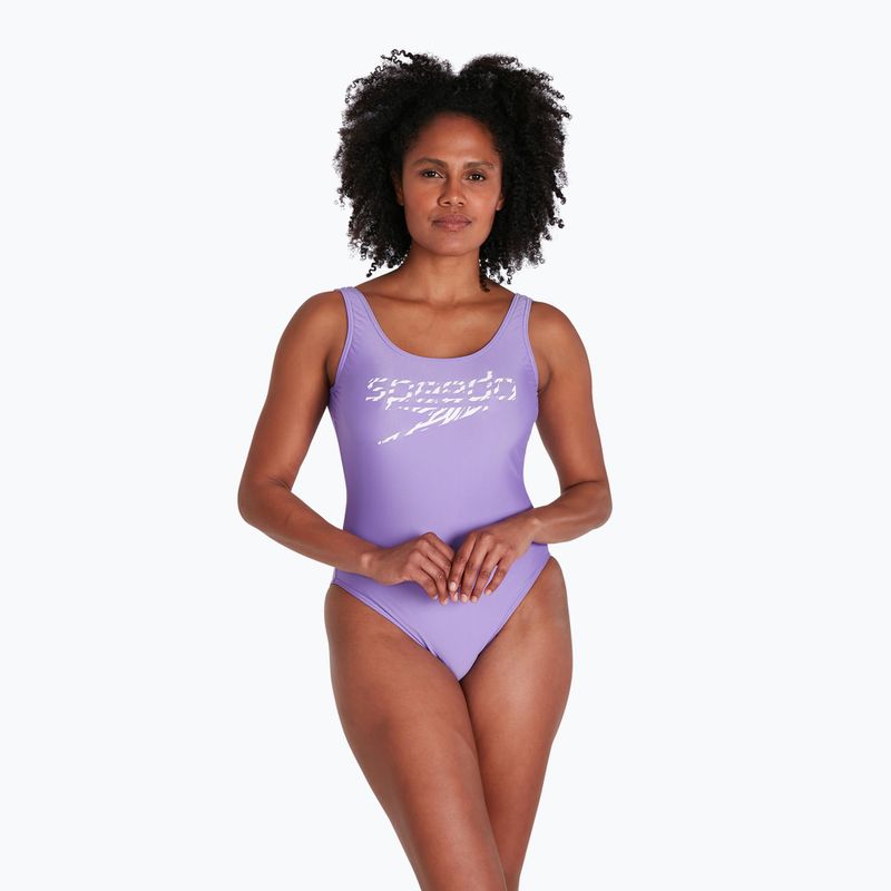 Costum de baie Speedo Logo Deep U-Back pentru femei  o singură piesă  mov 68-12369 5