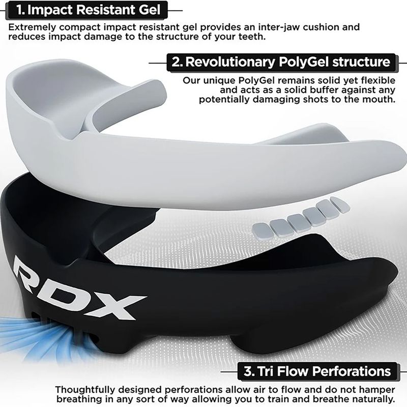 Protecție maxilar pentru copii RDX Mouth Junior black/white 2