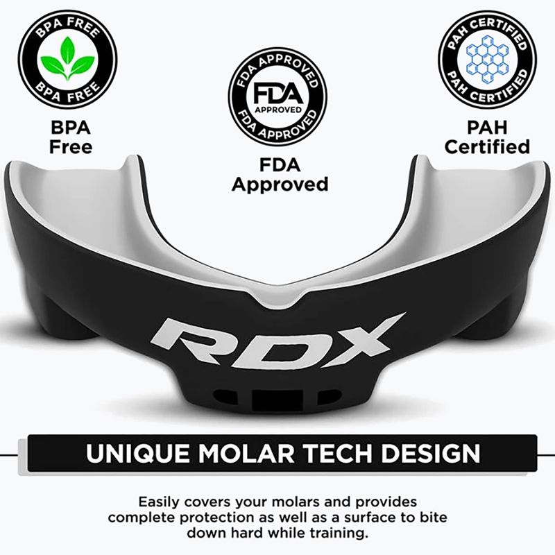 Protecție maxilar pentru copii RDX Mouth Junior black/white 3