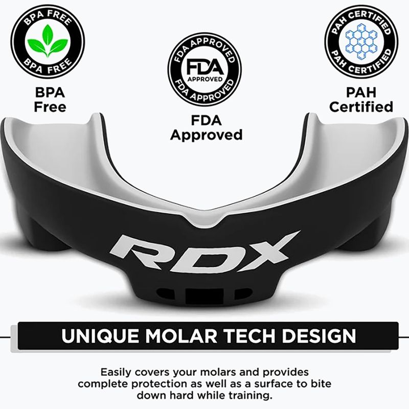 Protecție maxilar RDX Mouth black/white 3
