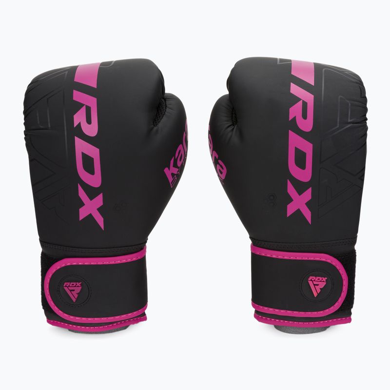 Mănuși de box RDX F6 negru-roze BGR-F6MP