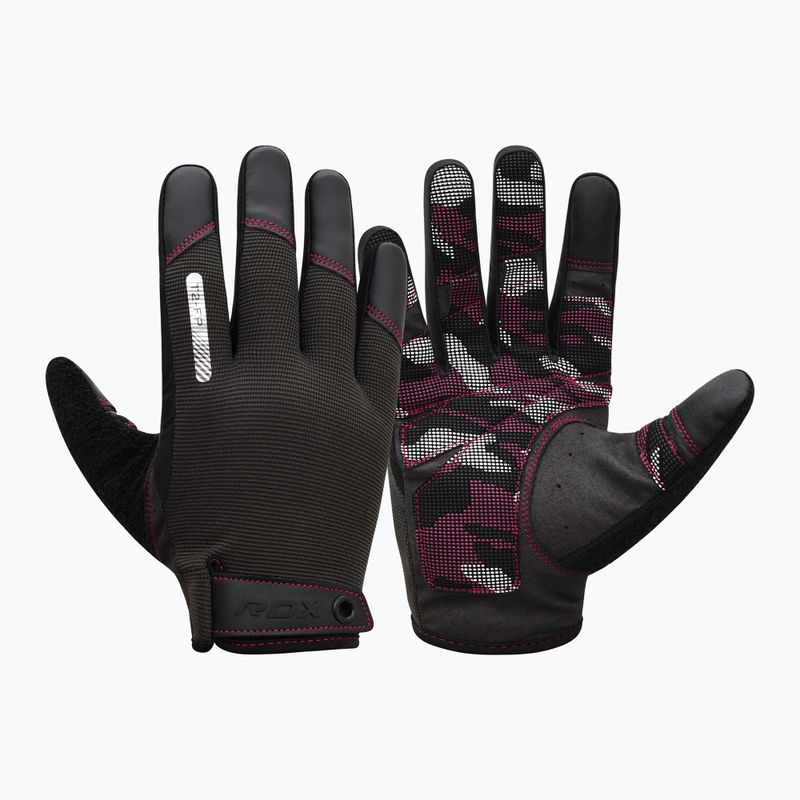 Mănuși de antrenament  RDX T2 Touch Screen Friendly Full Finger Gym Gloves full pink