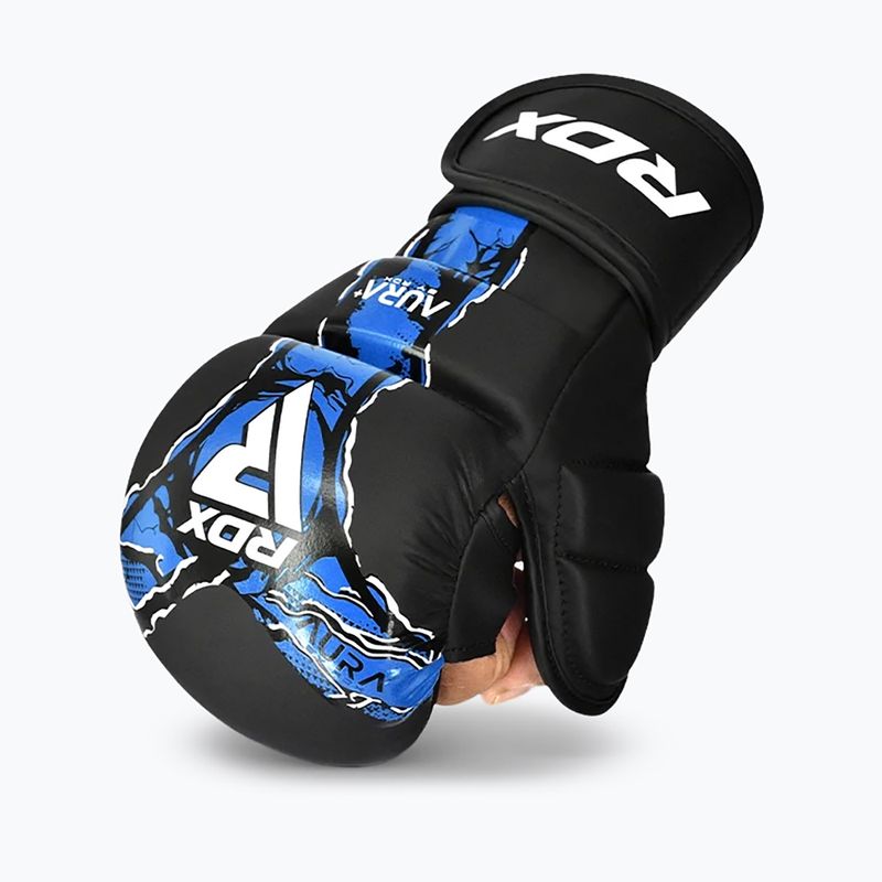 Mănuși de MMA RDX Grappling Shooter New Aura F17 black/blue 2