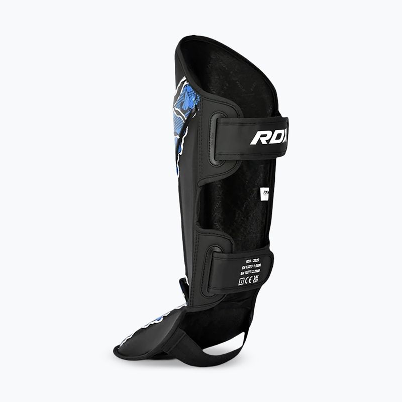 Apărători de tibii și picioare RDX Instep New Aura F17 Shin black/blue 5
