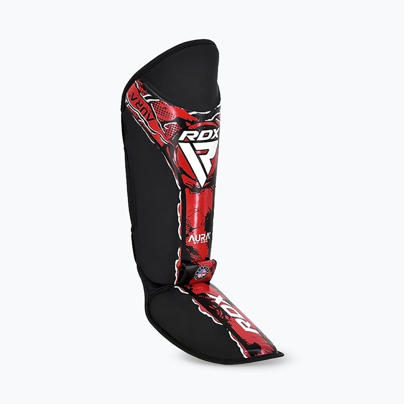 Apărători de tibii și picioare RDX Instep New Aura F17 Shin black/red 3