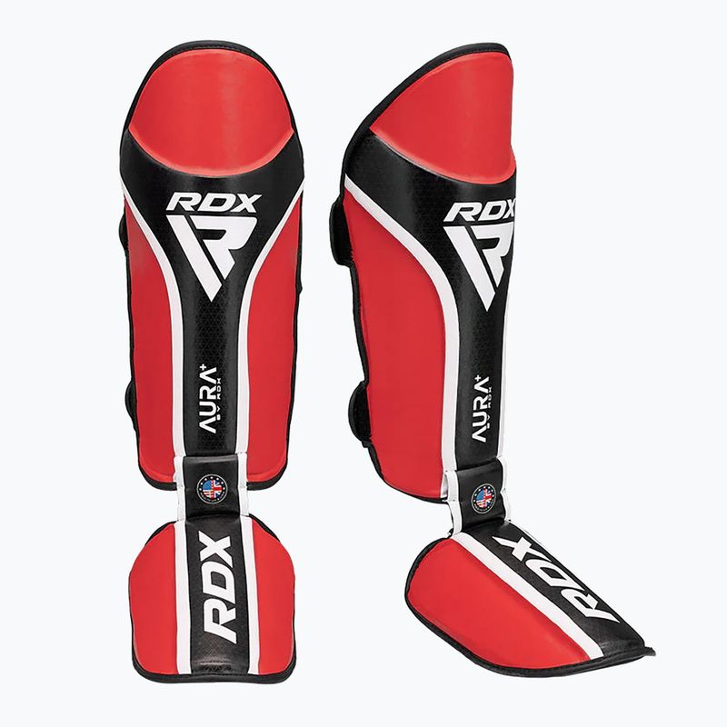 Protectori pentru tibie RDX Shin Instep Aura Plus T-17 red