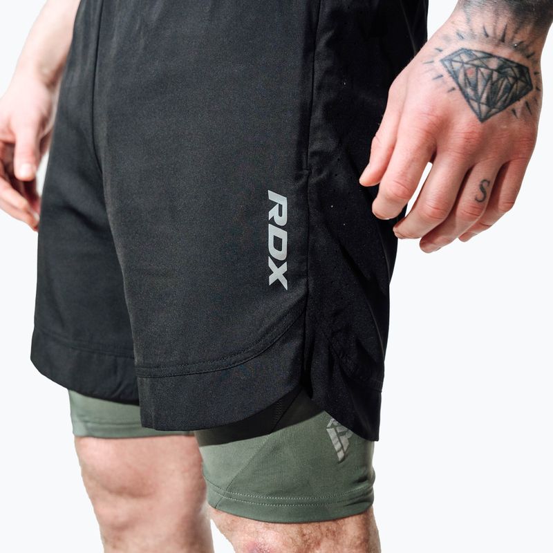 Pantaloni scurți de antrenament RDX T16 black/grey 6
