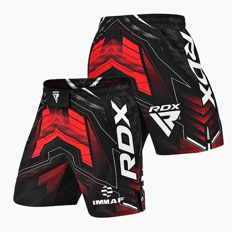 Pantaloni scurți de antrenament pentru bărbați RDX IMMAF Approved MMA Fight & Training red 5