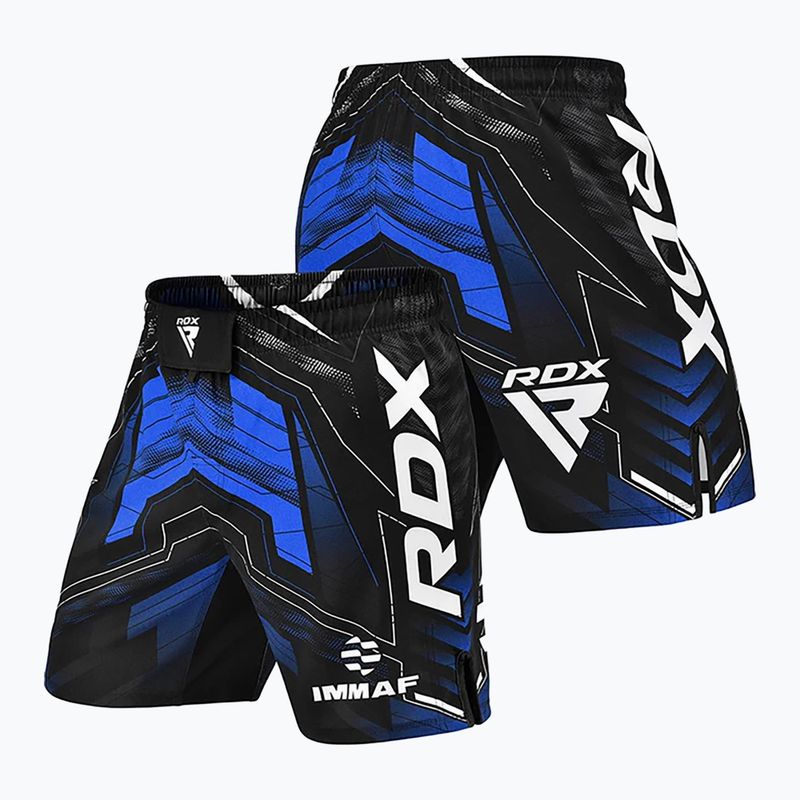 Pantaloni scurți de antrenament pentru bărbați RDX IMMAF Approved MMA Fight & Training blue 5