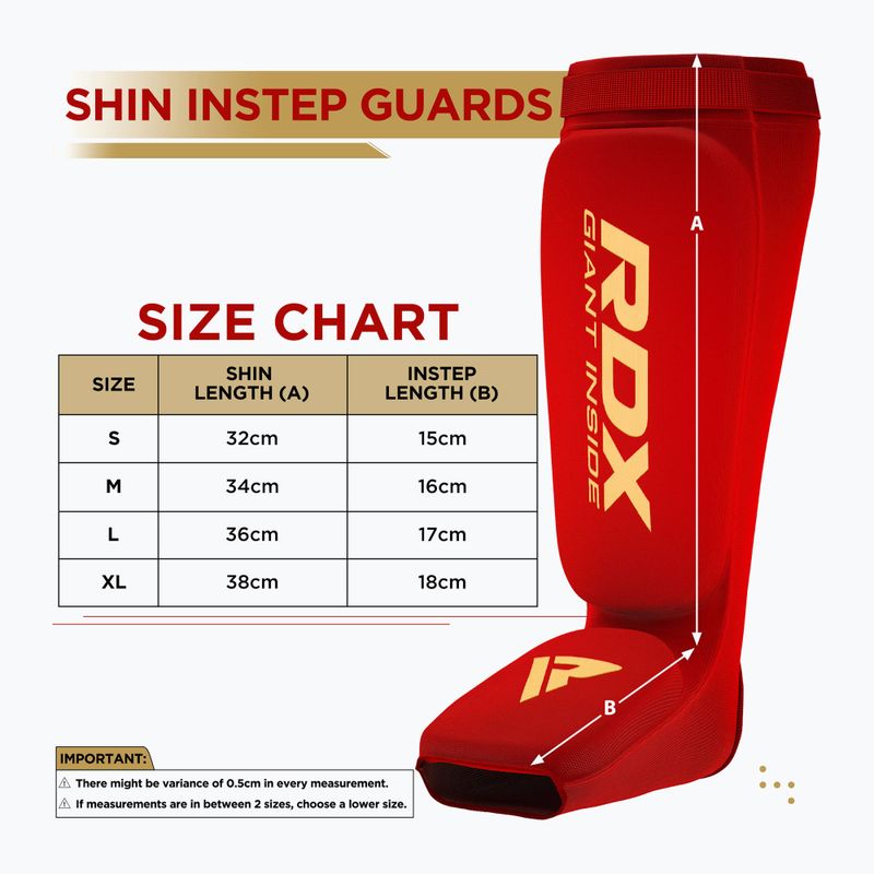 Apărători pentru tibie RDX Hosiery Shin Instep Foam red/white 5