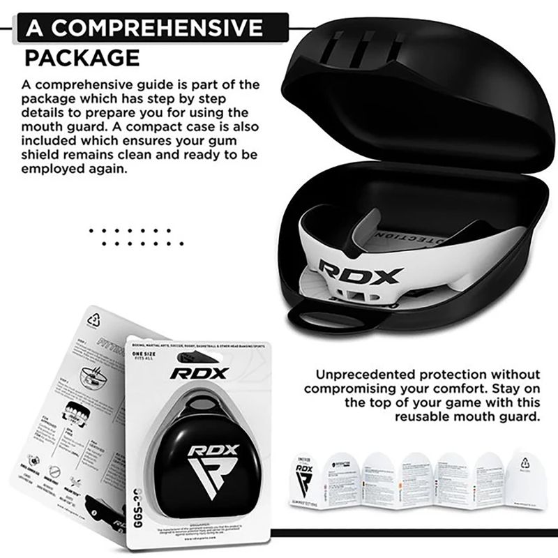Protector maxilar RDX Mouth Guard white/black 3