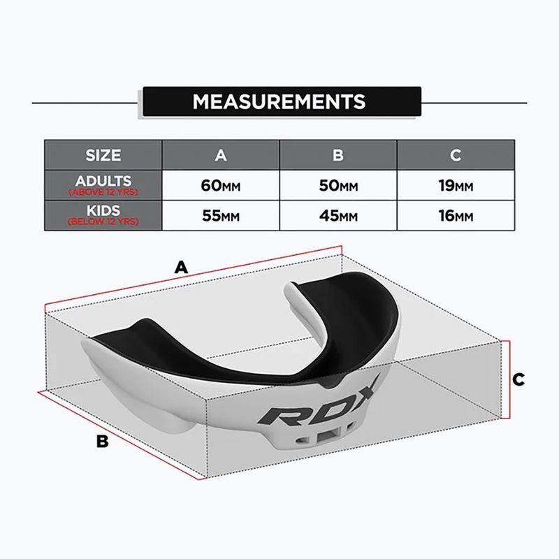 Protector maxilar RDX Mouth Guard white/black 5