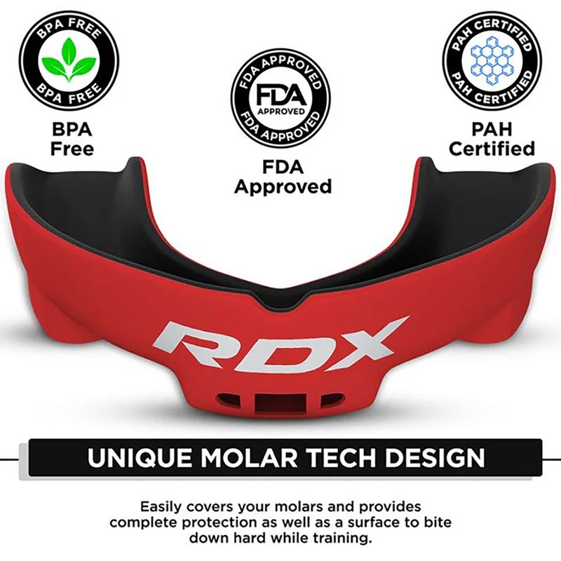 Protector maxilar RDX Mouth Guard black/red 3