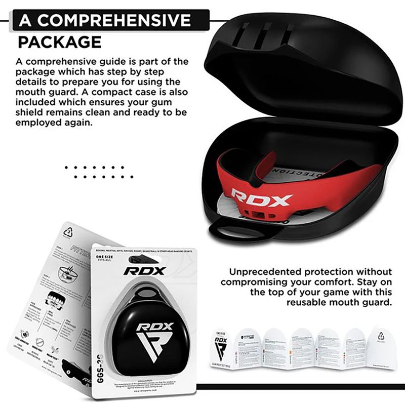 Protector maxilar RDX Mouth Guard black/red 4