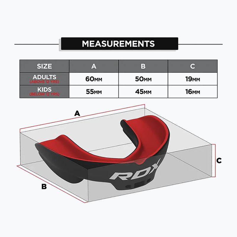 Protector maxilar RDX Mouth Guard red/black 4