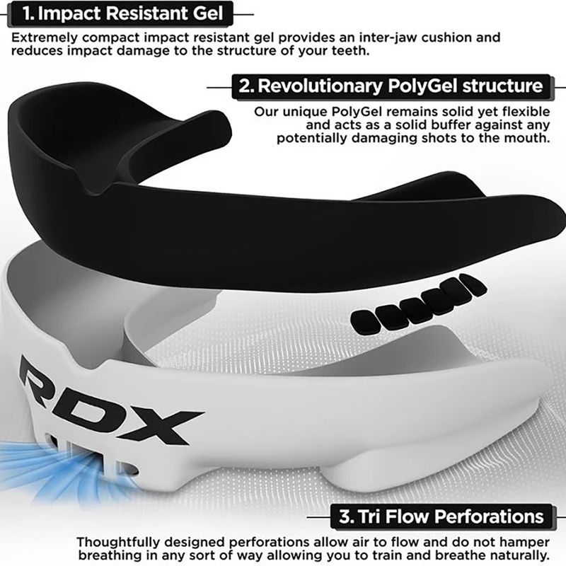 Protecție maxilar pentru copii RDX Mouth Junior white/black 2