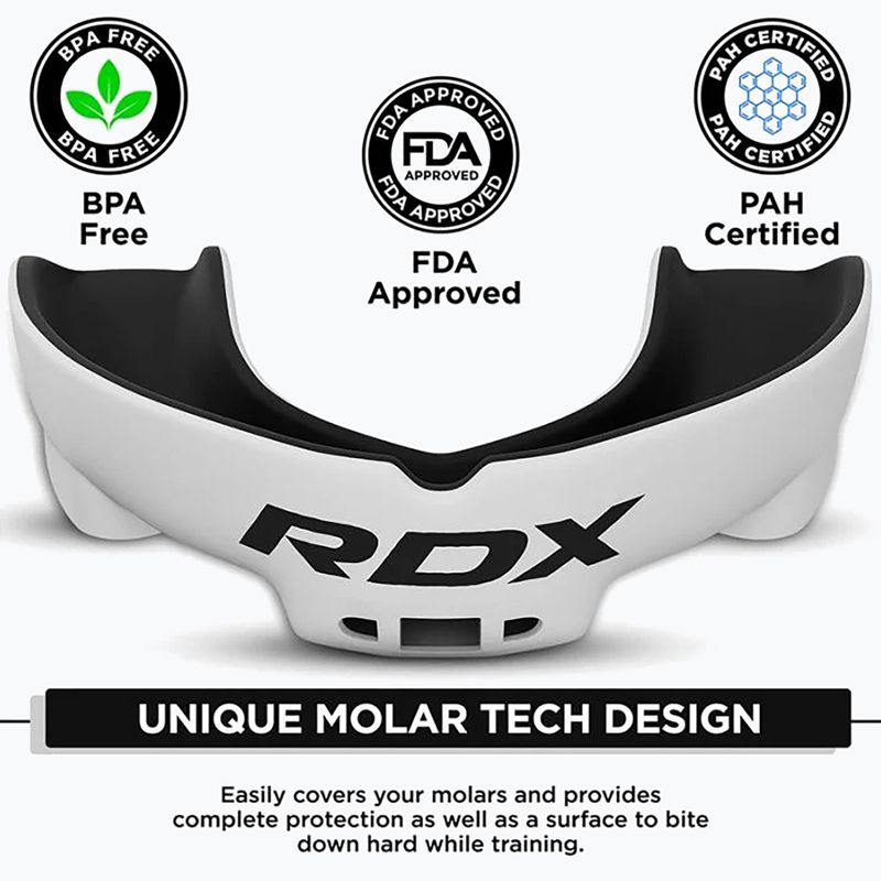 Protecție maxilar pentru copii RDX Mouth Junior white/black 3