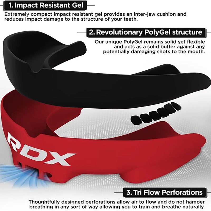 Protecție maxilar pentru copii RDX Mouth Junior red/black 2