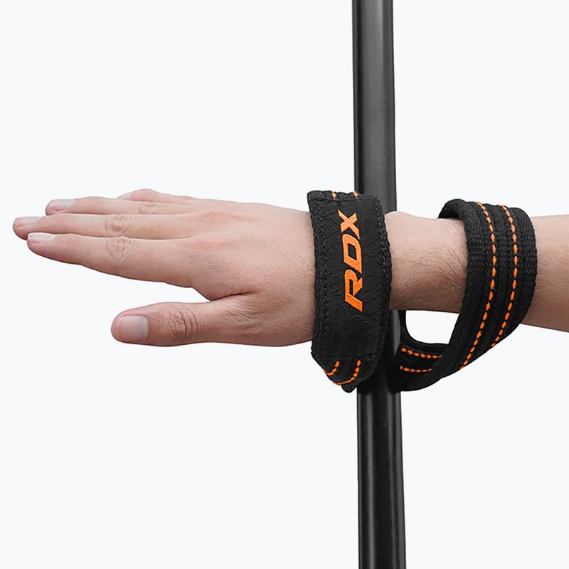 Benzi pentru ridicarea greutăților RDX Weight Lifting 8 Figure Strap orange 3
