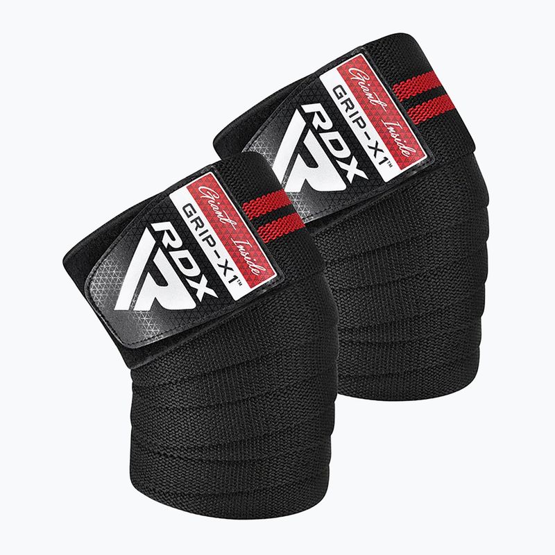 Apărători pentru genunchi RDX KR11 Gym Knee Wrap black/red