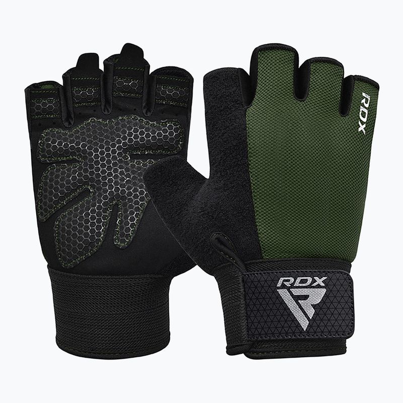 Mănuși de antrenament RDX W1H Gym Workout army green 2