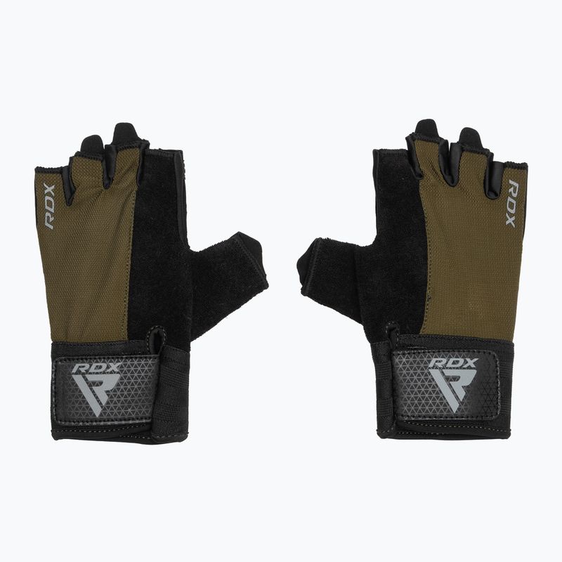 Mănuși de antrenament RDX W1H Gym Workout army green 2