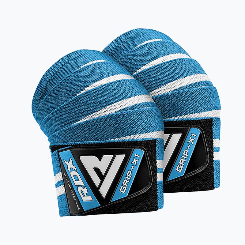 Benzi pentru genunchi RDX Weightlifting Gym Knee Wrap blue 3