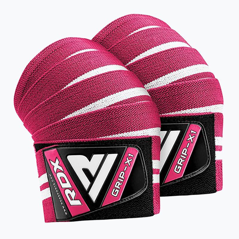 Benzi pentru genunchi RDX Weightlifting Gym Knee Wrap pink 2