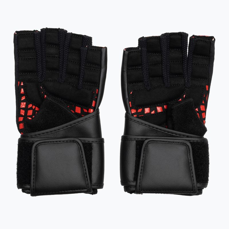 Mănuși de antrenament RDX L4 Finger Weightlifting Leather red/black 3