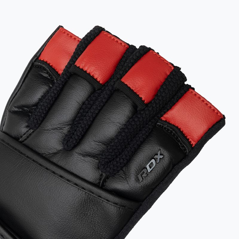 Mănuși de antrenament RDX L4 Finger Weightlifting Leather red/black 4