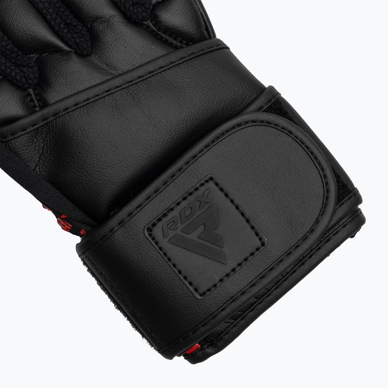 Mănuși de antrenament RDX L4 Finger Weightlifting Leather red/black 5