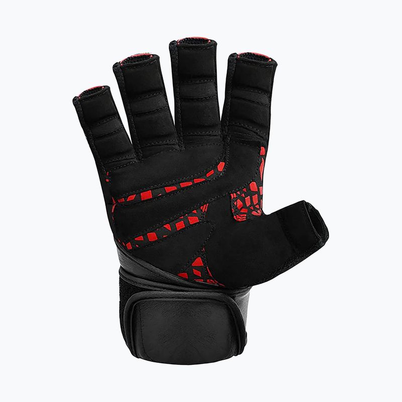 Mănuși de antrenament RDX L4 Finger Weightlifting Leather red/black 4