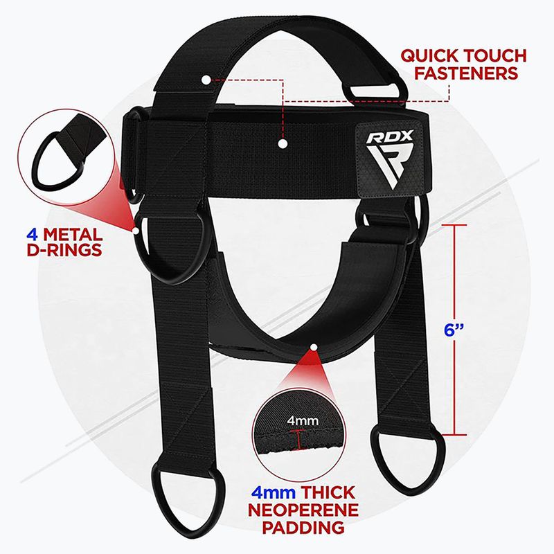 Harnașament pentru ridicarea greutăților  RDX H2 Neck Harness For Weight Lifting black 3