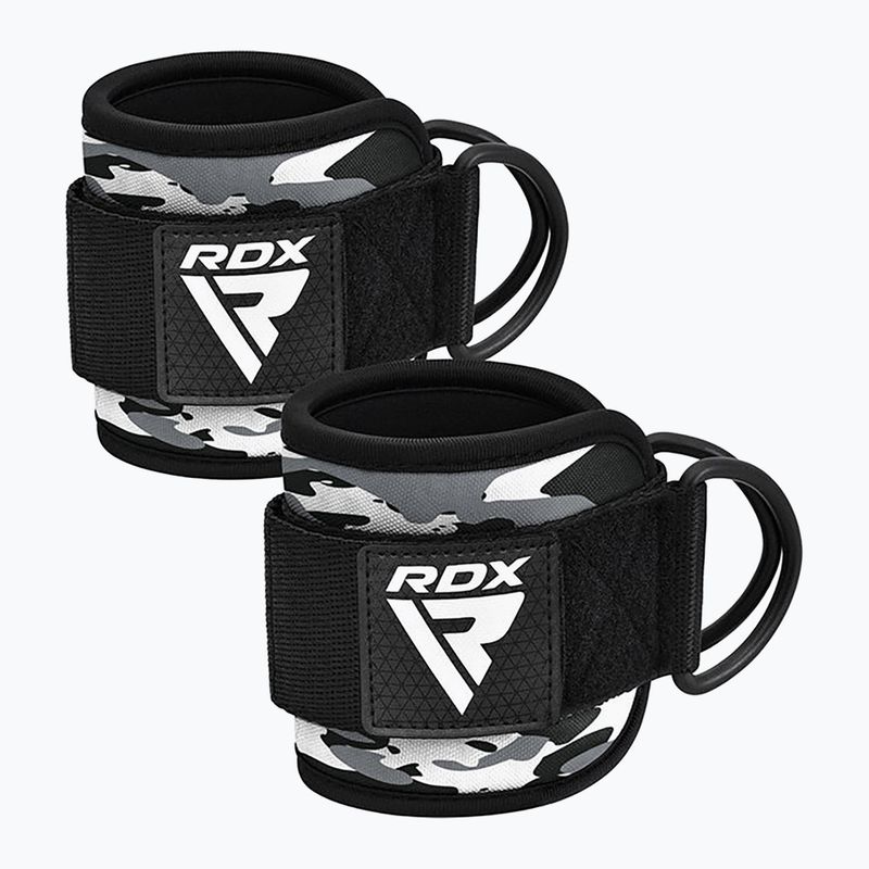 Curele cu cârlig pentru gleznă RDX A4 Ankle Straps For Gym Cable Machine grey