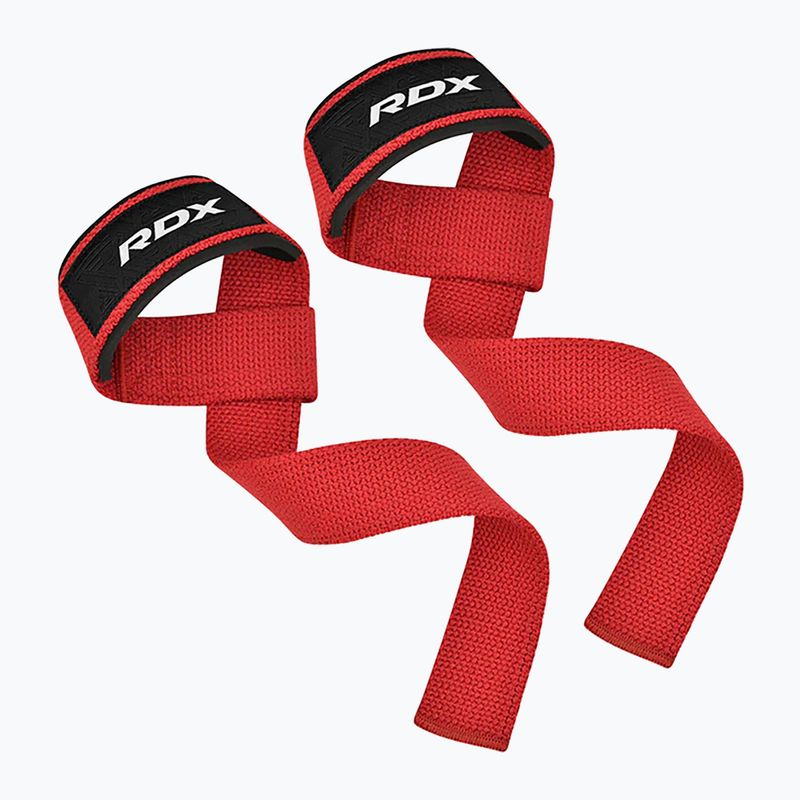 Curele pentru ridicat greutăți RDX W1 Weight Training Wrist Straps red 2