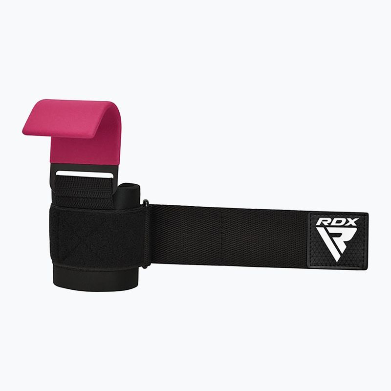 Curele pentru ridicat greutăți cu cârlige RDX W5 Weight Lifting Hook Strap pink 4