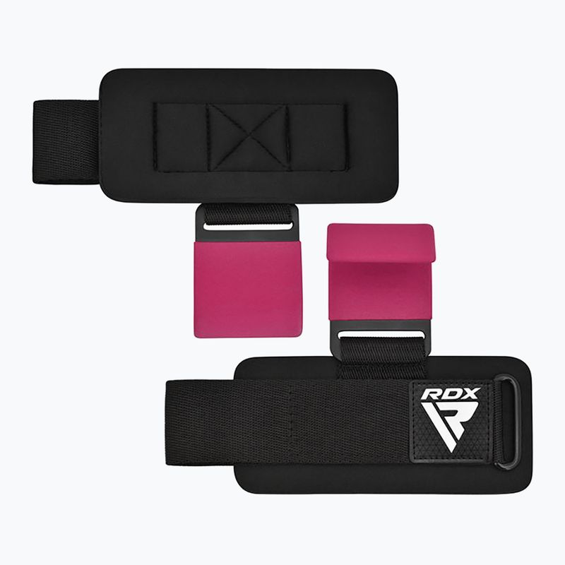 Curele pentru ridicat greutăți cu cârlige RDX W5 Weight Lifting Hook Strap pink 5