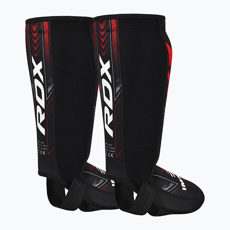 Apărătoare pentru tibii și picioareRDX IMMAF Approved Neoprene Shin Instep red 2