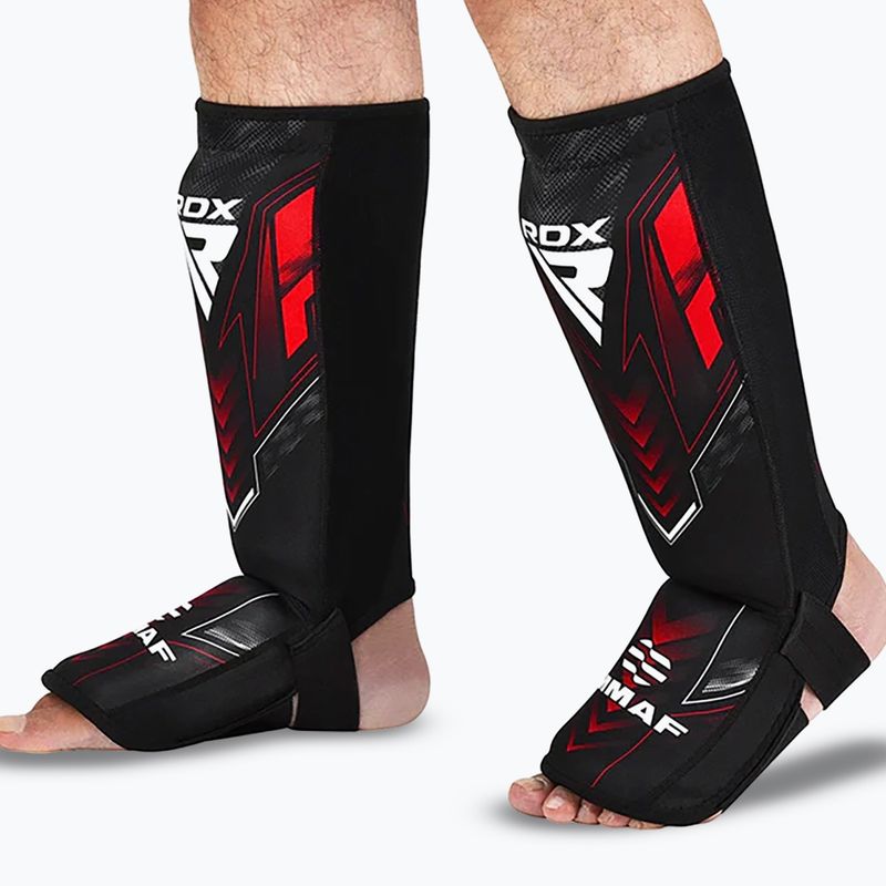 Apărătoare pentru tibii și picioareRDX IMMAF Approved Neoprene Shin Instep red 7