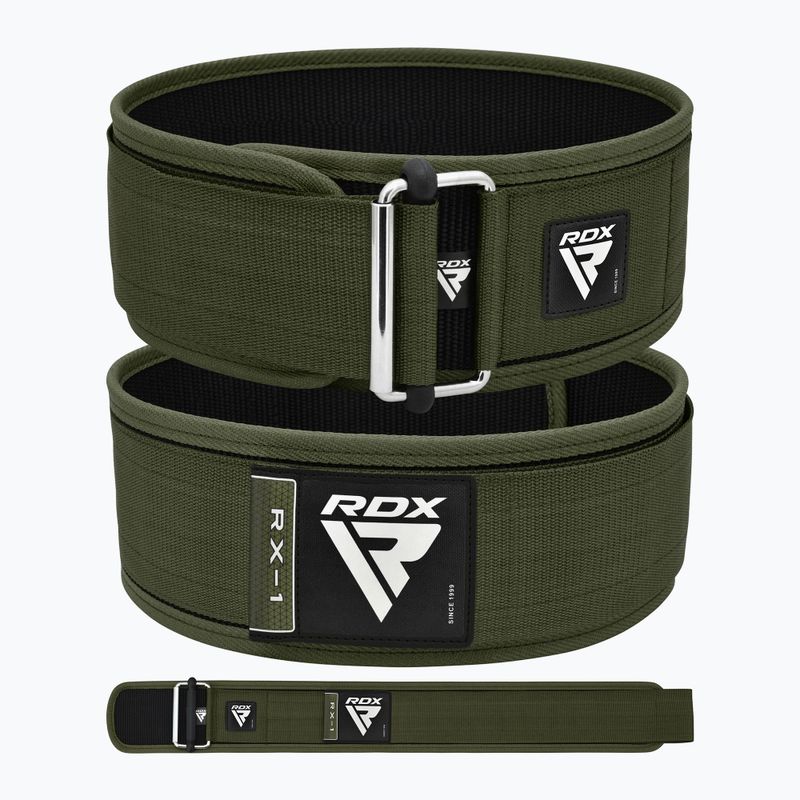 Centură pentru ridicarea greutăților RDX RX1 Weight Lifting Strap army green 3