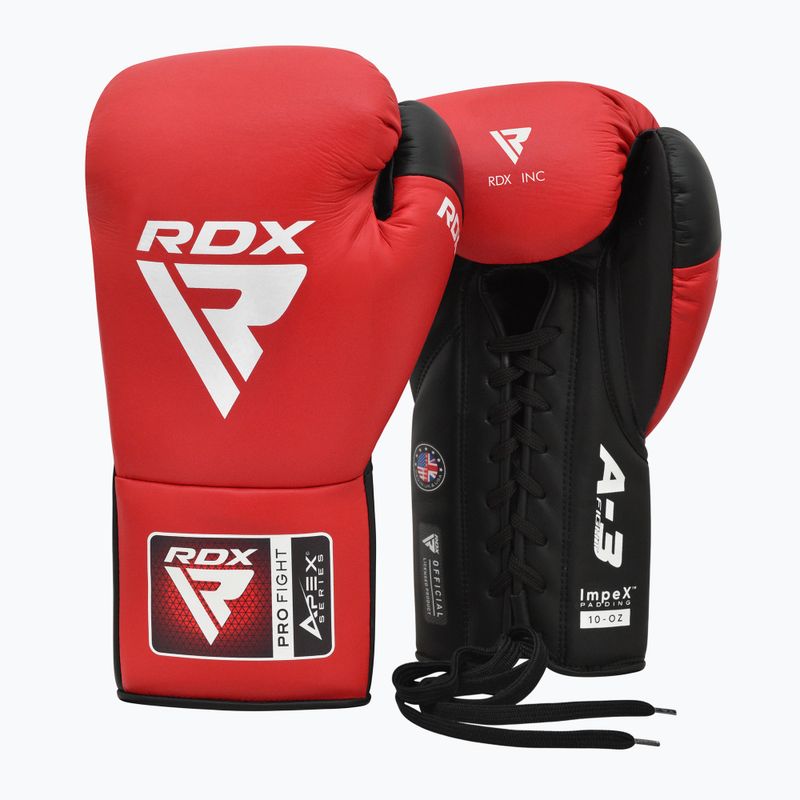 Mănuși de box RDX Pro Fight Apex Competition Lace Up Boxing red