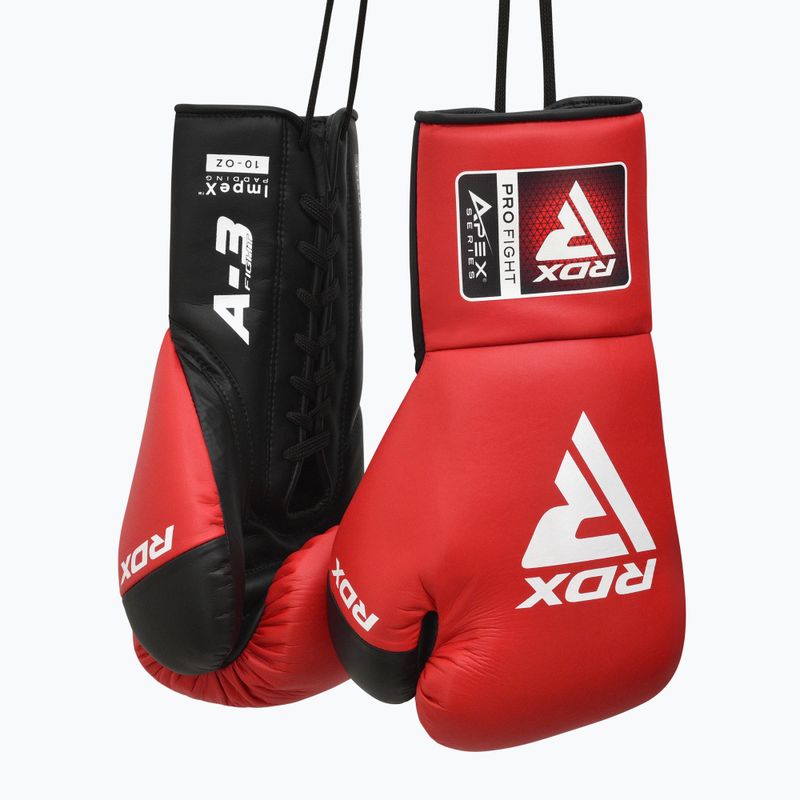 Mănuși de box RDX Pro Fight Apex Competition Lace Up Boxing red 4