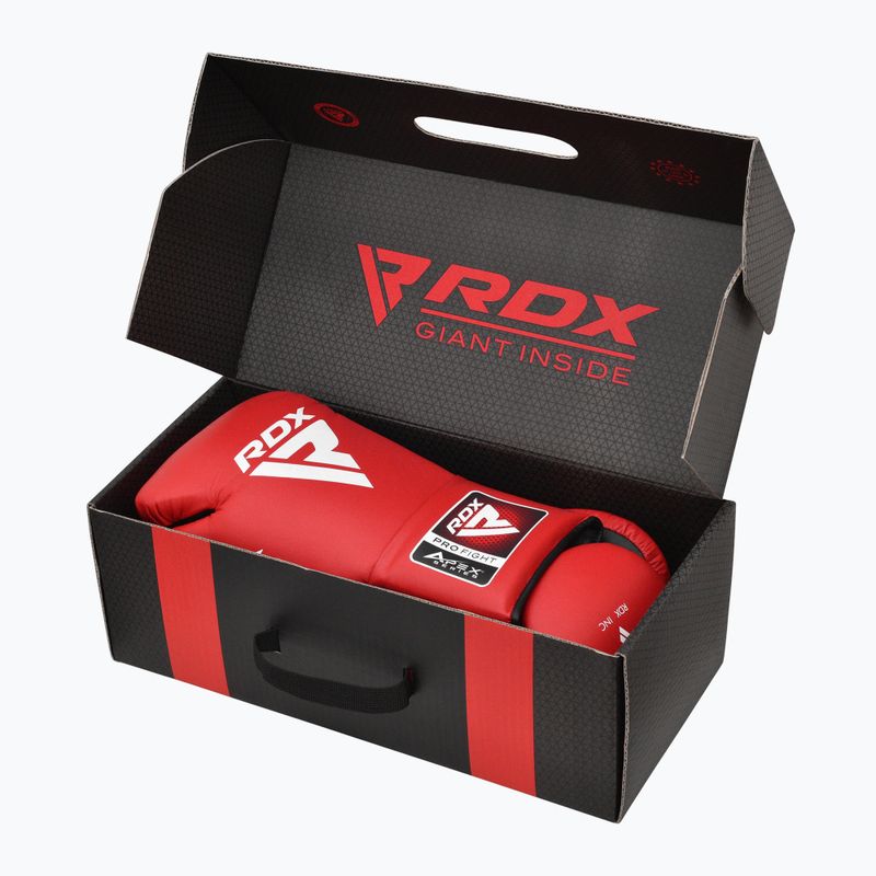 Mănuși de box RDX Pro Fight Apex Competition Lace Up Boxing red 7