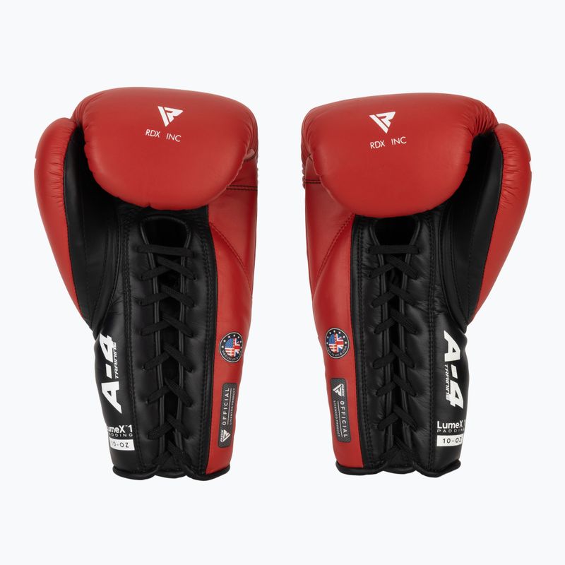 Mănuși de box RDX Apex Lace Up Training Sparring Boxing red 3