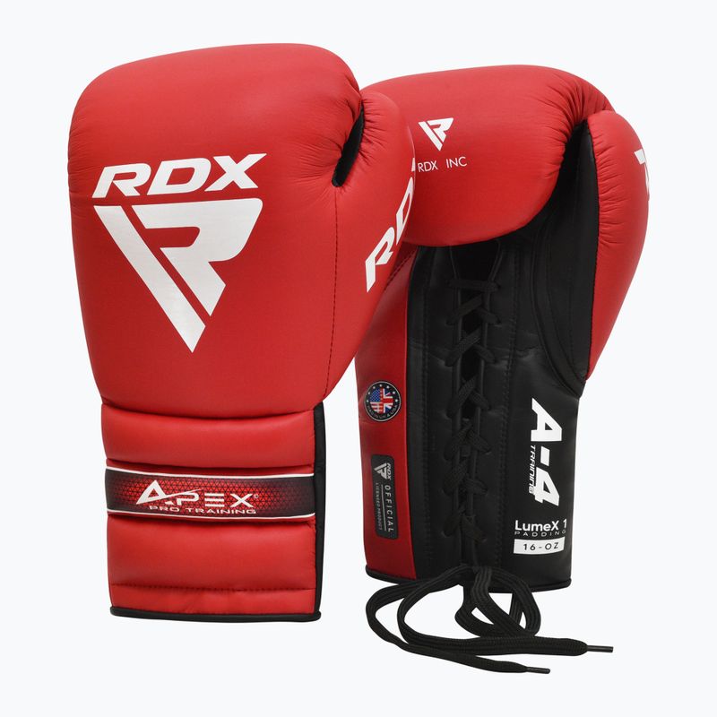 Mănuși de box RDX Apex Lace Up Training Sparring Boxing red