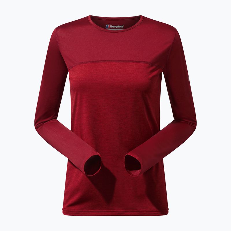 Longsleeve de antrenament pentru femei Berghaus Voyager Tech Tee Basecrew syrah/red dahlia 9