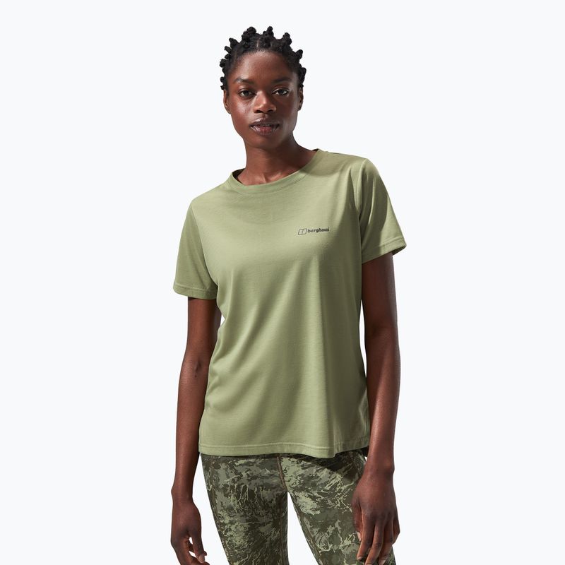 Tricou de trekking pentru femei Berghaus Relaxed Tech Super Stretch oil green